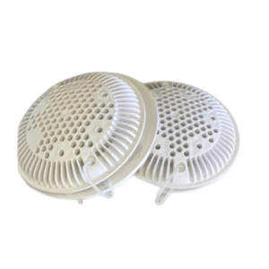 8" White Round Frame and Cover Drain Cover