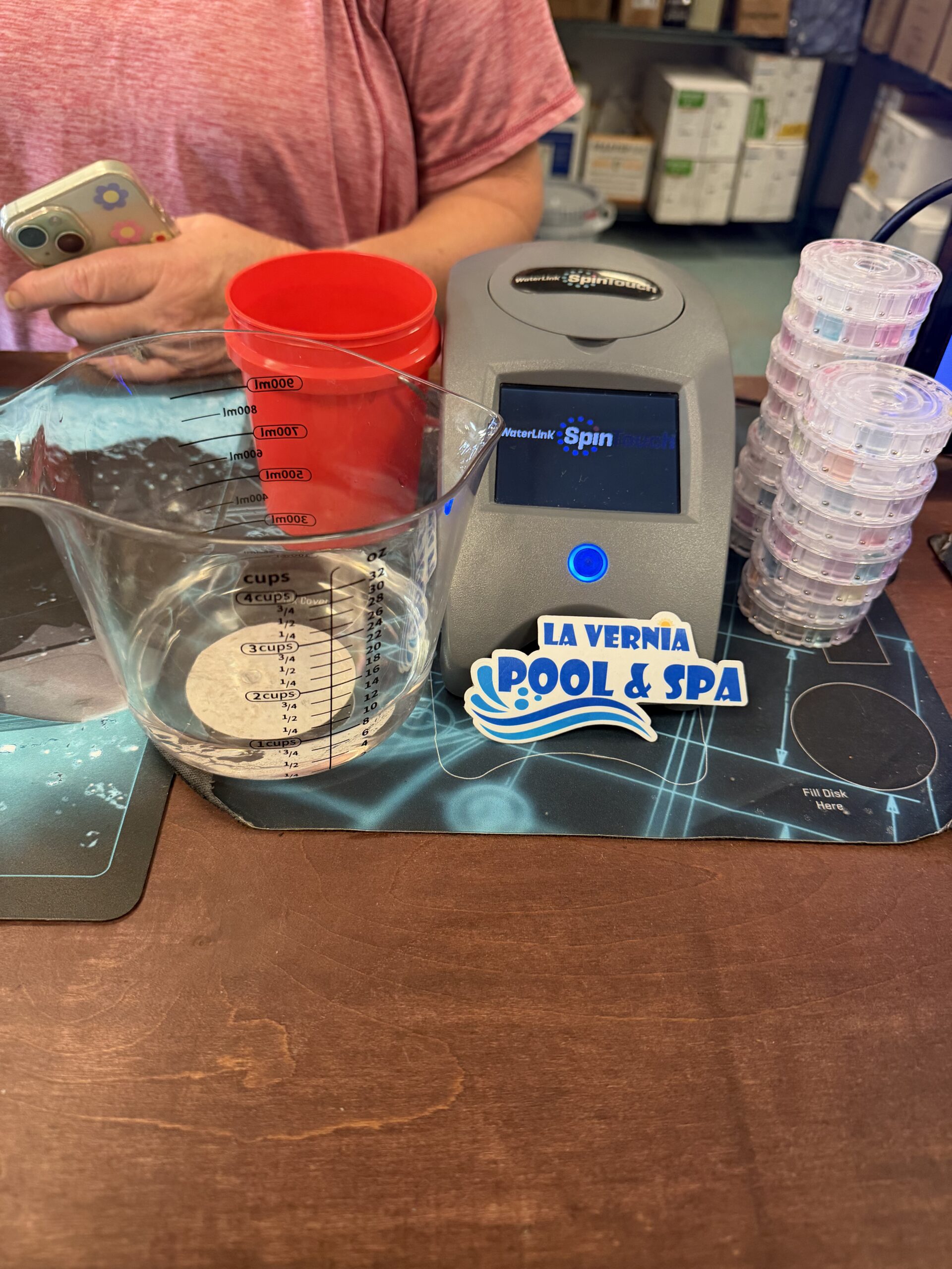 Different pool water sample